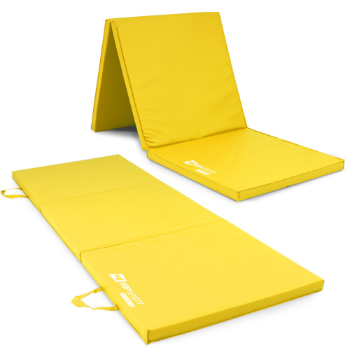 Мат гимнастический  Hop-Sport HS-064FM 4cm yellow - фото №4